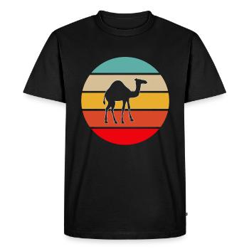 Rétro Dromadaire - T-shirt Premium bio Homme - noir - Devant - Nico (187cm)