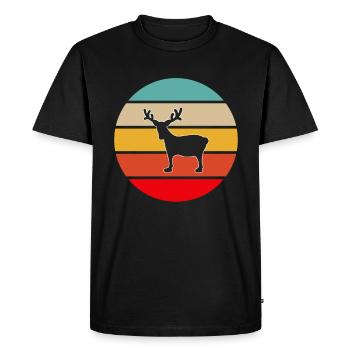 Moose Retro - T-shirt Premium bio Homme - noir - Devant - Nico (187cm)
