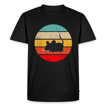 Souris Rétro - T-shirt Premium bio Homme - noir - Devant - Nico (187cm)