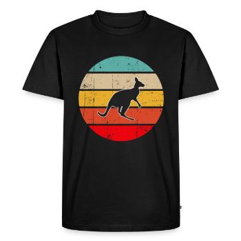 Kangourou Rétro - T-shirt Premium bio Homme - noir - Devant - Nico (187cm)