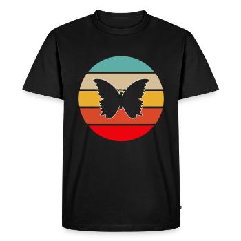 Papillon Rétro - T-shirt Premium bio Homme - noir - Devant - Nico (187cm)
