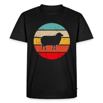 Mouton Rétro - T-shirt Premium bio Homme - noir - Devant - Nico (187cm)