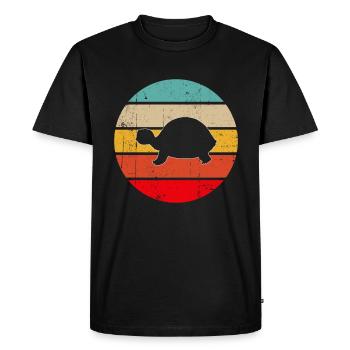 Turtle Retro - Men's Premium Organic T-Shirt - black - Front - Nico (187cm)