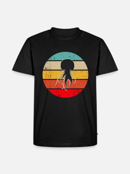Jellyfish Retro - Men's Premium Organic T-Shirt - black