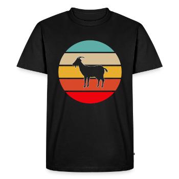 Goat Retro - Men's Premium Organic T-Shirt - black - Front - Nico (187cm)