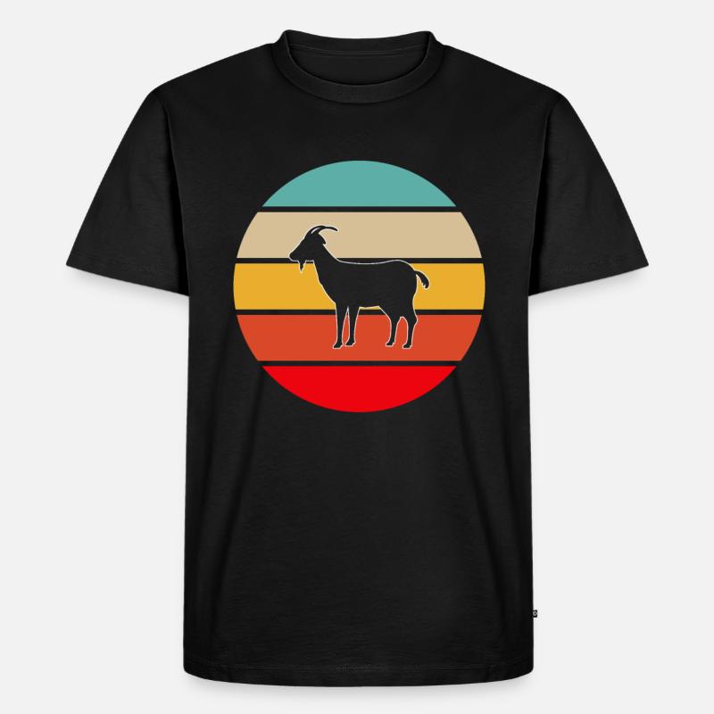 Ziege Retro - Männer Premium Bio T-Shirt - Schwarz