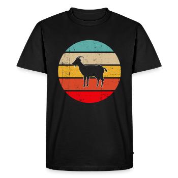 Goat Retro - Men's Premium Organic T-Shirt - black - Front - Nico (187cm)