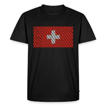 Drapeau suisse - T-shirt Premium bio Homme - noir - Devant - Nico (187cm)