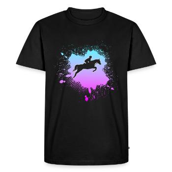 Equitation - Men's Premium Organic T-Shirt - black - Front - Nico (187cm)