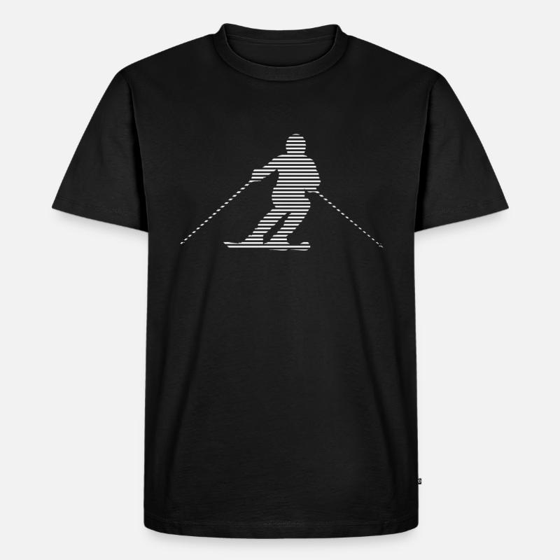 Ski - Männer Premium Bio T-Shirt - Schwarz