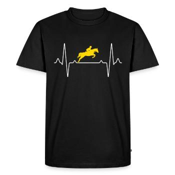 Equestrian heartbeat - Men's Premium Organic T-Shirt - black - Front - Nico (187cm)