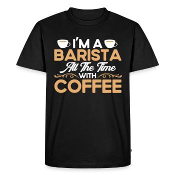 Barista Gift Idea Coffee Lover Coffee Brewing - Men's Premium Organic T-Shirt - black - Front - Nico (187cm)