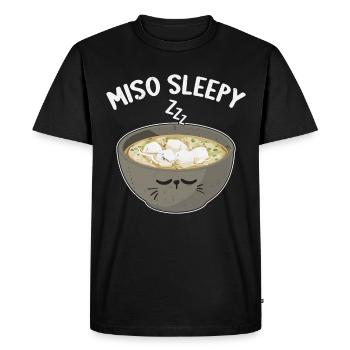 Miso Sleepy Japanese Food Fun - Men's Premium Organic T-Shirt - black - Front - Nico (187cm)
