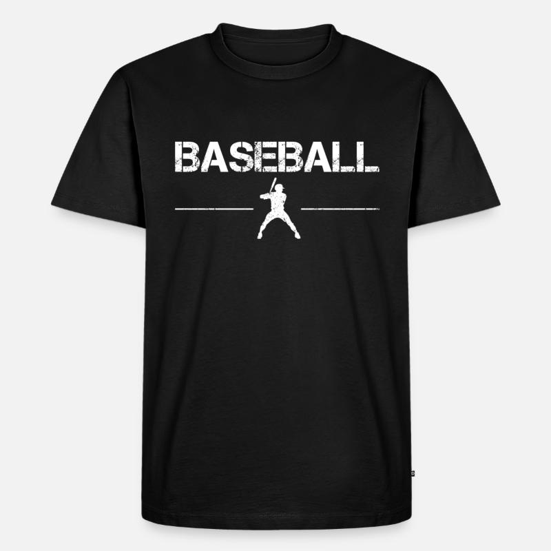 Baseball - Männer Premium Bio T-Shirt - Schwarz