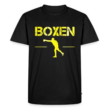 Boxe - T-shirt Premium bio Homme - noir - Devant - Nico (187cm)
