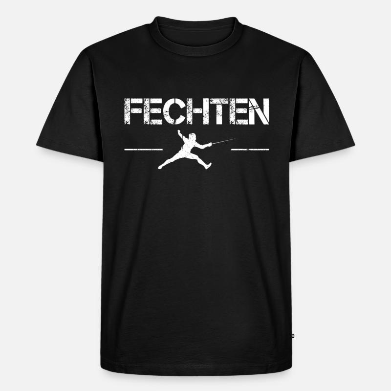 Fechten - Männer Premium Bio T-Shirt - Schwarz