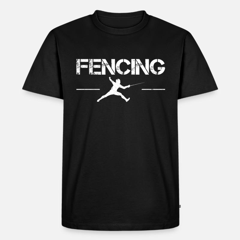 Fechten - Männer Premium Bio T-Shirt - Schwarz