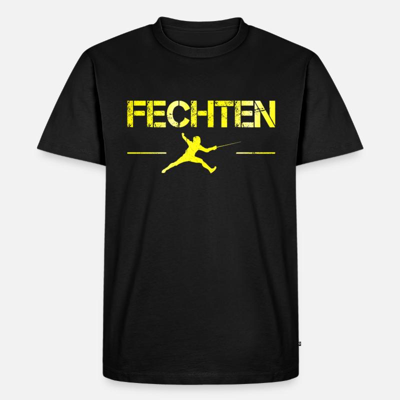 Fechten - Männer Premium Bio T-Shirt - Schwarz