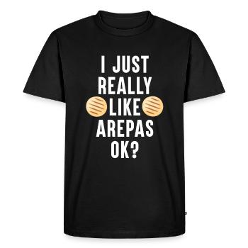 Arepas Citation Drôle Colombien Cuisine Vénézuélienne Arepa - T-shirt Premium bio Homme - noir - Devant - Nico (187cm)