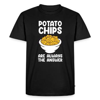 Potato Chips Are Always The Answer - Potato Chips - Men's Premium Organic T-Shirt - black - Front - Nico (187cm)