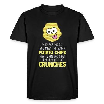 Potato Chips - Men's Premium Organic T-Shirt - black - Front - Nico (187cm)