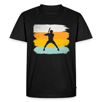 Baseball Retro - Men's Premium Organic T-Shirt - black - Front - Nico (187cm)