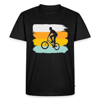 BMX Rétro - T-shirt Premium bio Homme - noir - Devant - Nico (187cm)