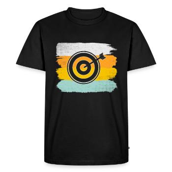 Fléchettes Rétro - T-shirt Premium bio Homme - noir - Devant - Nico (187cm)