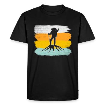 Mountaineering Retro - Men's Premium Organic T-Shirt - black - Front - Nico (187cm)