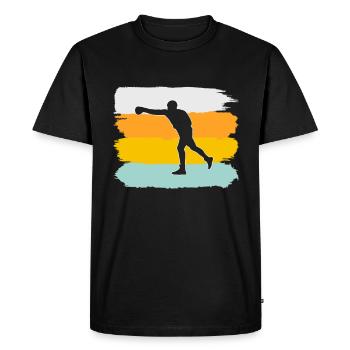 Boxe Rétro - T-shirt Premium bio Homme - noir - Devant - Nico (187cm)