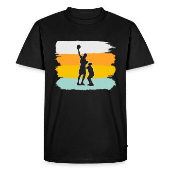 Basketball Retro - Men's Premium Organic T-Shirt - black - Front - Nico (187cm)