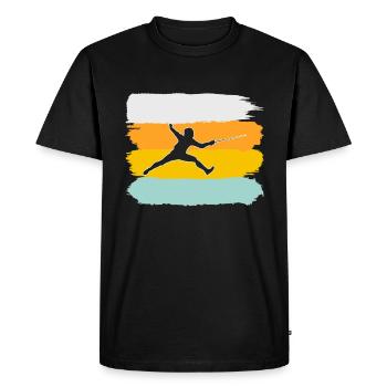 Fencing Retro - Men's Premium Organic T-Shirt - black - Front - Nico (187cm)