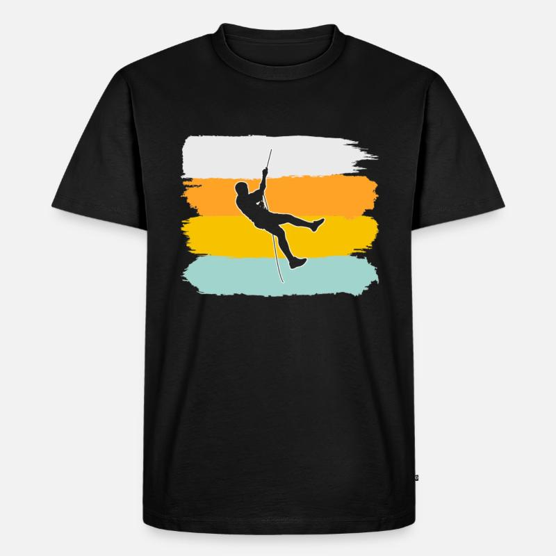 Klettern Retro - Männer Premium Bio T-Shirt - Schwarz
