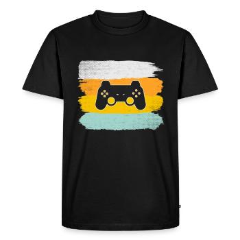 Gaming Retro - Men's Premium Organic T-Shirt - black - Front - Nico (187cm)