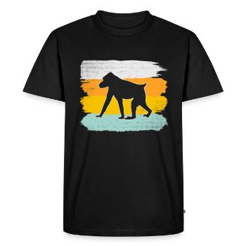 Singe Rétro - T-shirt Premium bio Homme - noir - Devant - Nico (187cm)