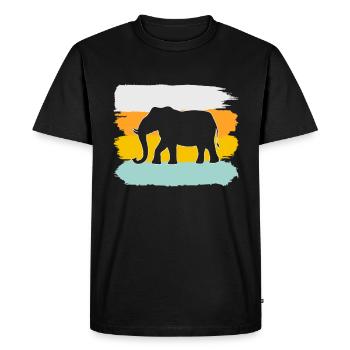 Elephant Retro - Men's Premium Organic T-Shirt - black - Front - Nico (187cm)