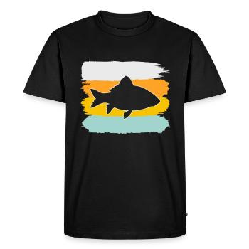 Fish Retro - Men's Premium Organic T-Shirt - black - Front - Nico (187cm)