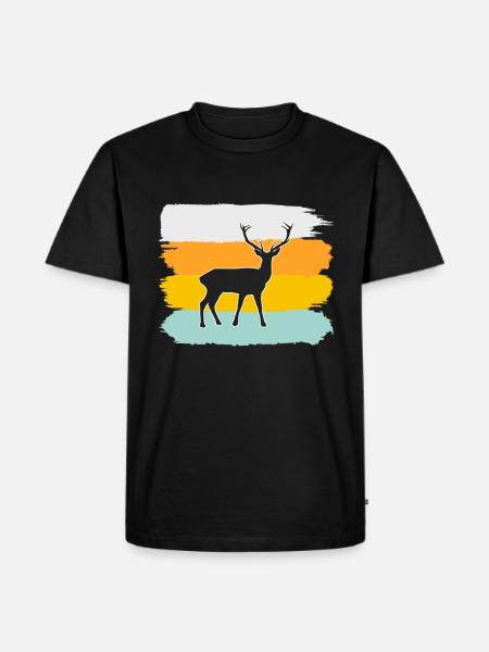 Hirsch Retro - Men's Premium Organic T-Shirt - black