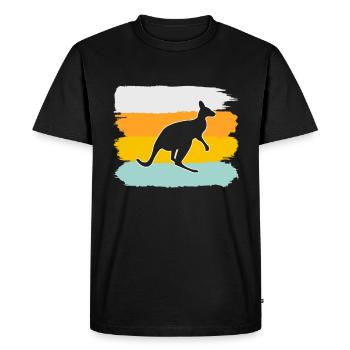 Kangourou Rétro - T-shirt Premium bio Homme - noir - Devant - Nico (187cm)