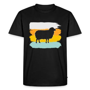 Mouton Rétro - T-shirt Premium bio Homme - noir - Devant - Nico (187cm)