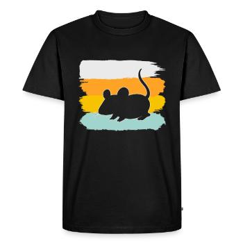 Souris Rétro - T-shirt Premium bio Homme - noir - Devant - Nico (187cm)