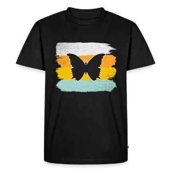 Papillon Rétro - T-shirt Premium bio Homme - noir - Devant - Nico (187cm)