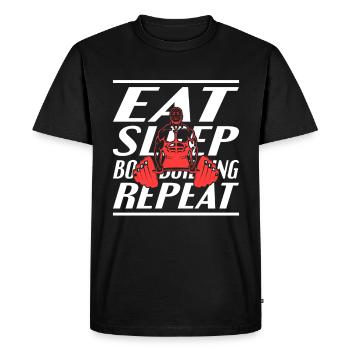 Alimentation Sommeil Musculation - T-shirt Premium bio Homme - noir - Devant - Nico (187cm)