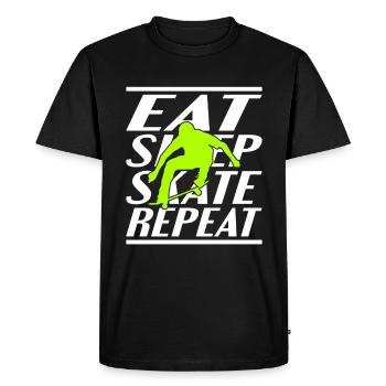 Manger dormir Patinage - T-shirt Premium bio Homme - noir - Devant - Nico (187cm)