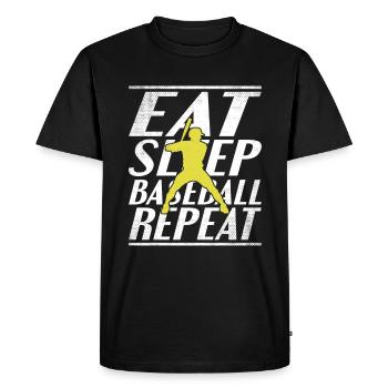 Eating Sleeping Baseball - Men's Premium Organic T-Shirt - black - Front - Nico (187cm)