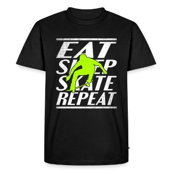 Manger dormir Patinage - T-shirt Premium bio Homme - noir - Devant - Nico (187cm)
