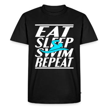 Manger Dormir Natation - T-shirt Premium bio Homme - noir - Devant - Nico (187cm)