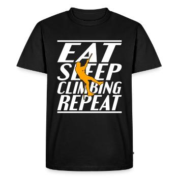 Manger dormir Escalade - T-shirt Premium bio Homme - noir - Devant - Nico (187cm)