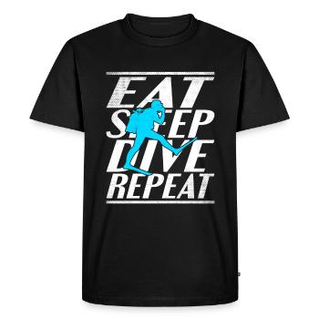 Alimentation Sommeil Plongée - T-shirt Premium bio Homme - noir - Devant - Nico (187cm)