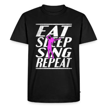 Manger dormir Chanter - T-shirt Premium bio Homme - noir - Devant - Nico (187cm)
